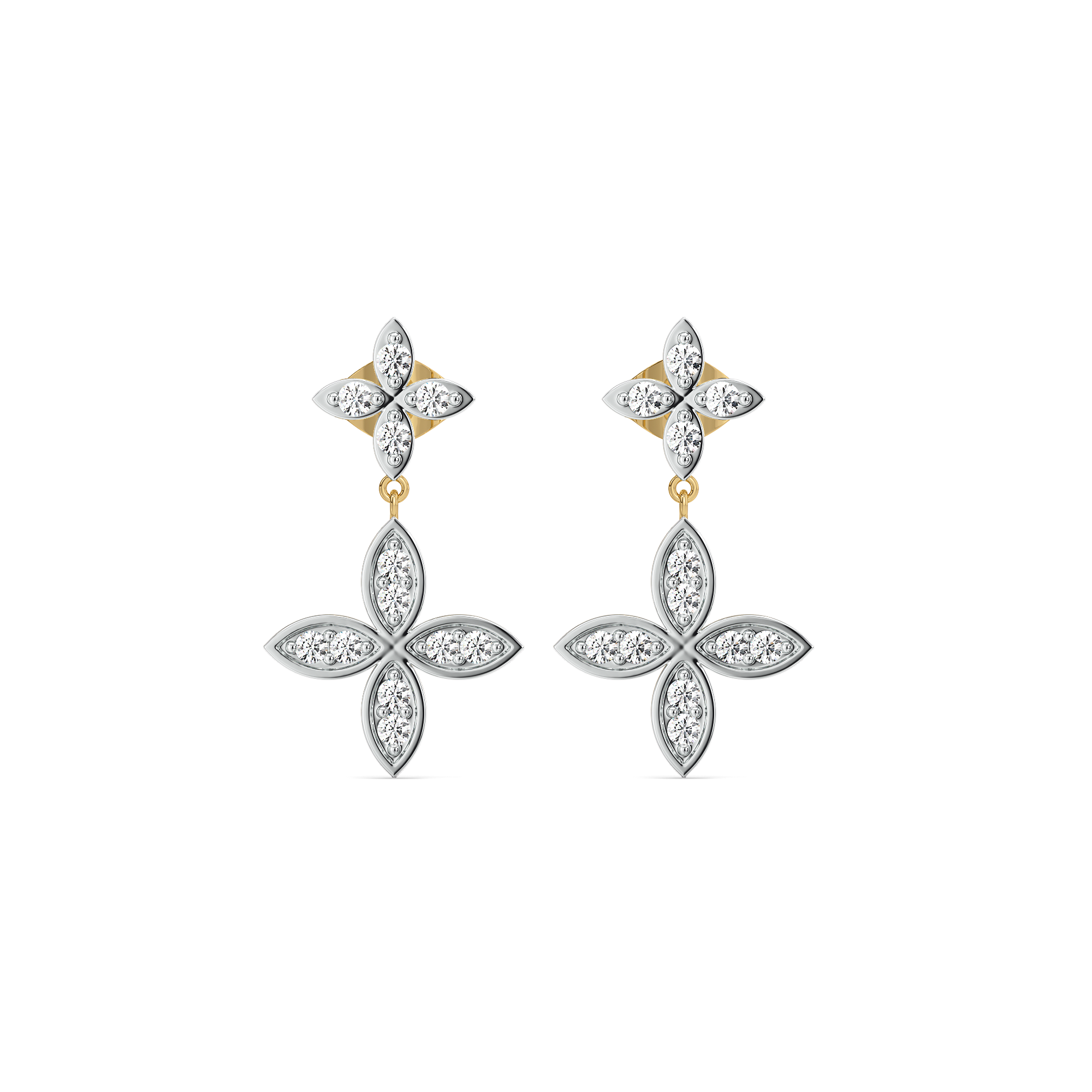 Daffodil Drops - Pure Gold Lab Diamond Earrings