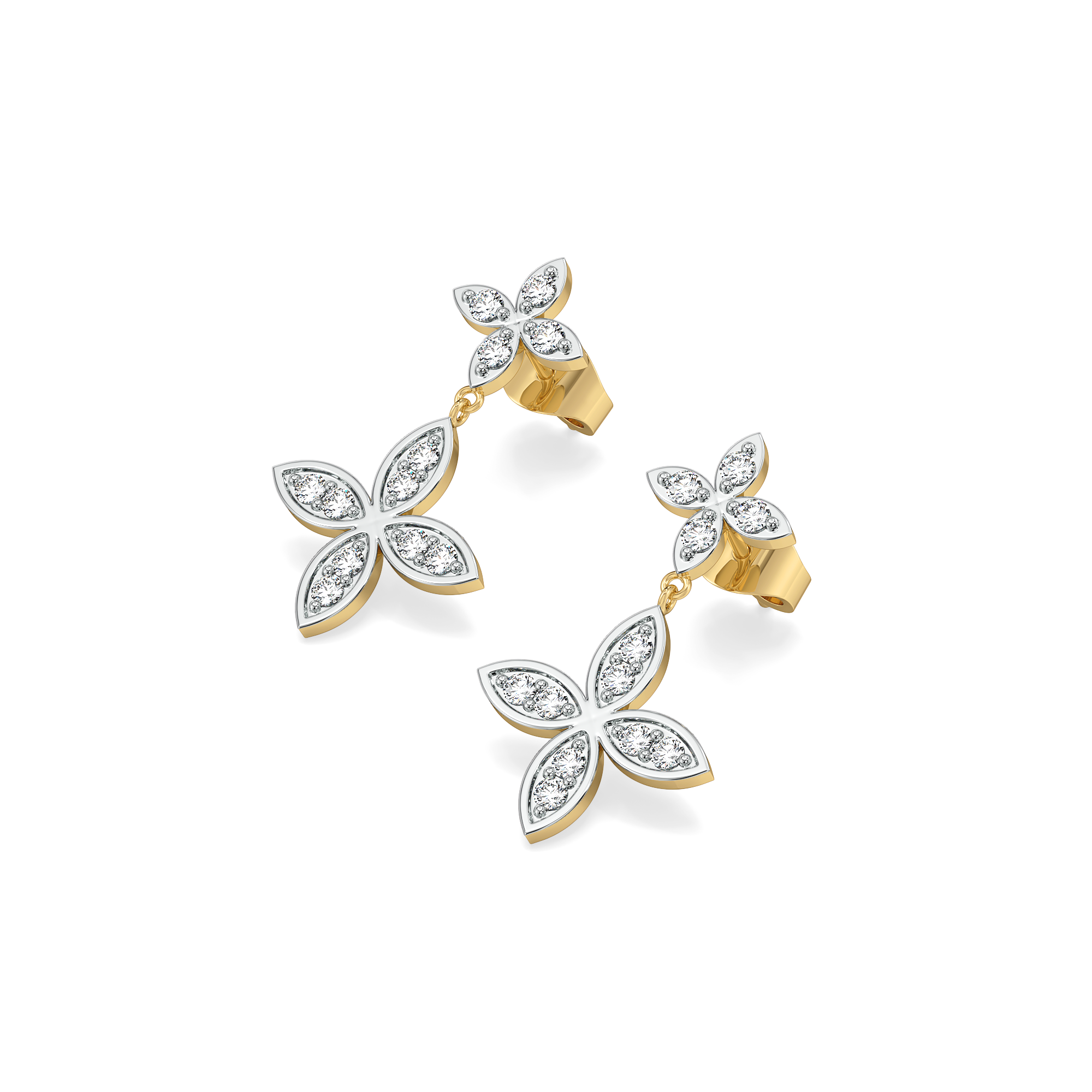 Daffodil Drops - Pure Gold Lab Diamond Earrings