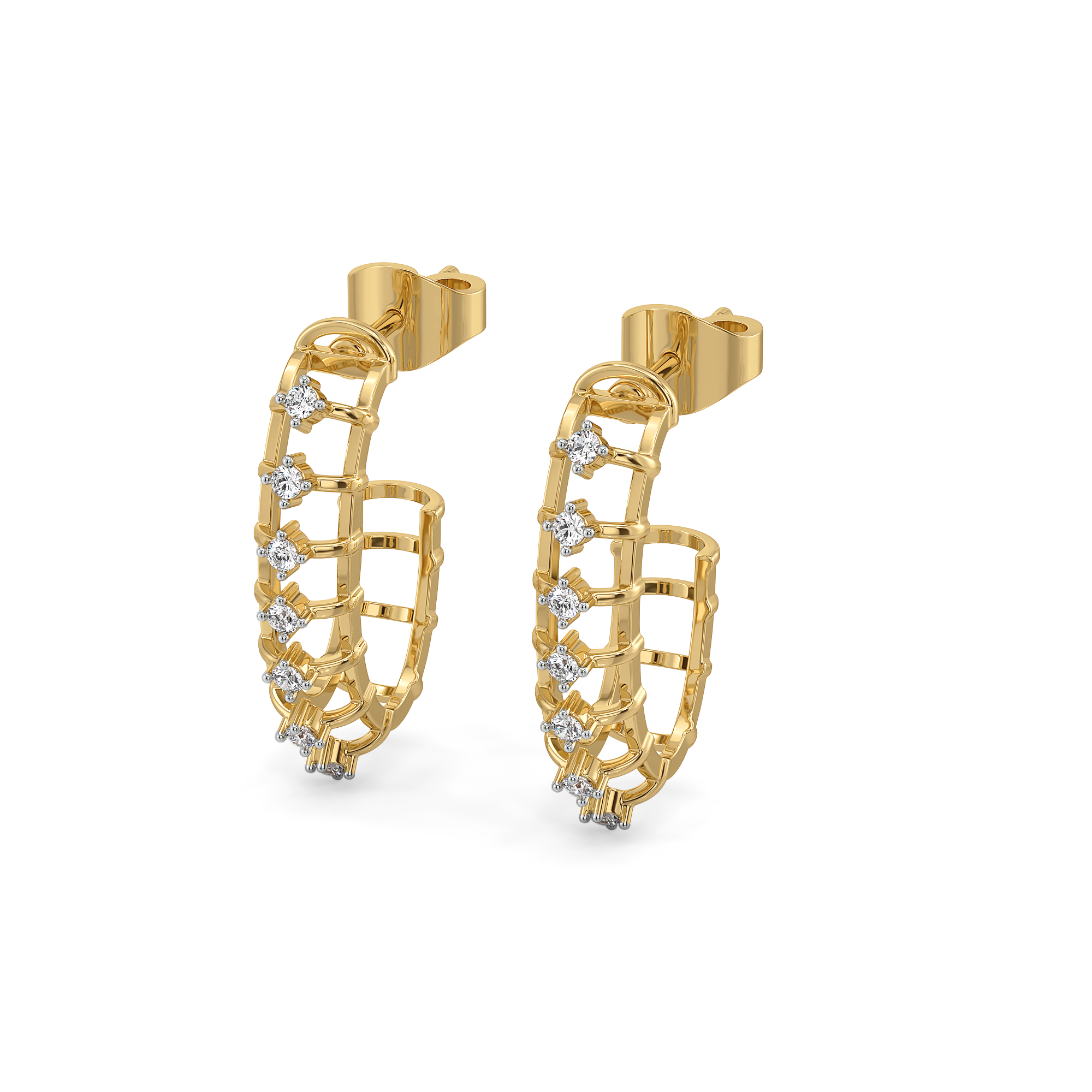 Serene Round - Pure Gold Lab Diamond Hoop Earrings Main image