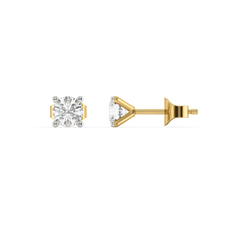 Tender Glow Solitaire Studs - Pure Gold Lab Diamond Earrings
