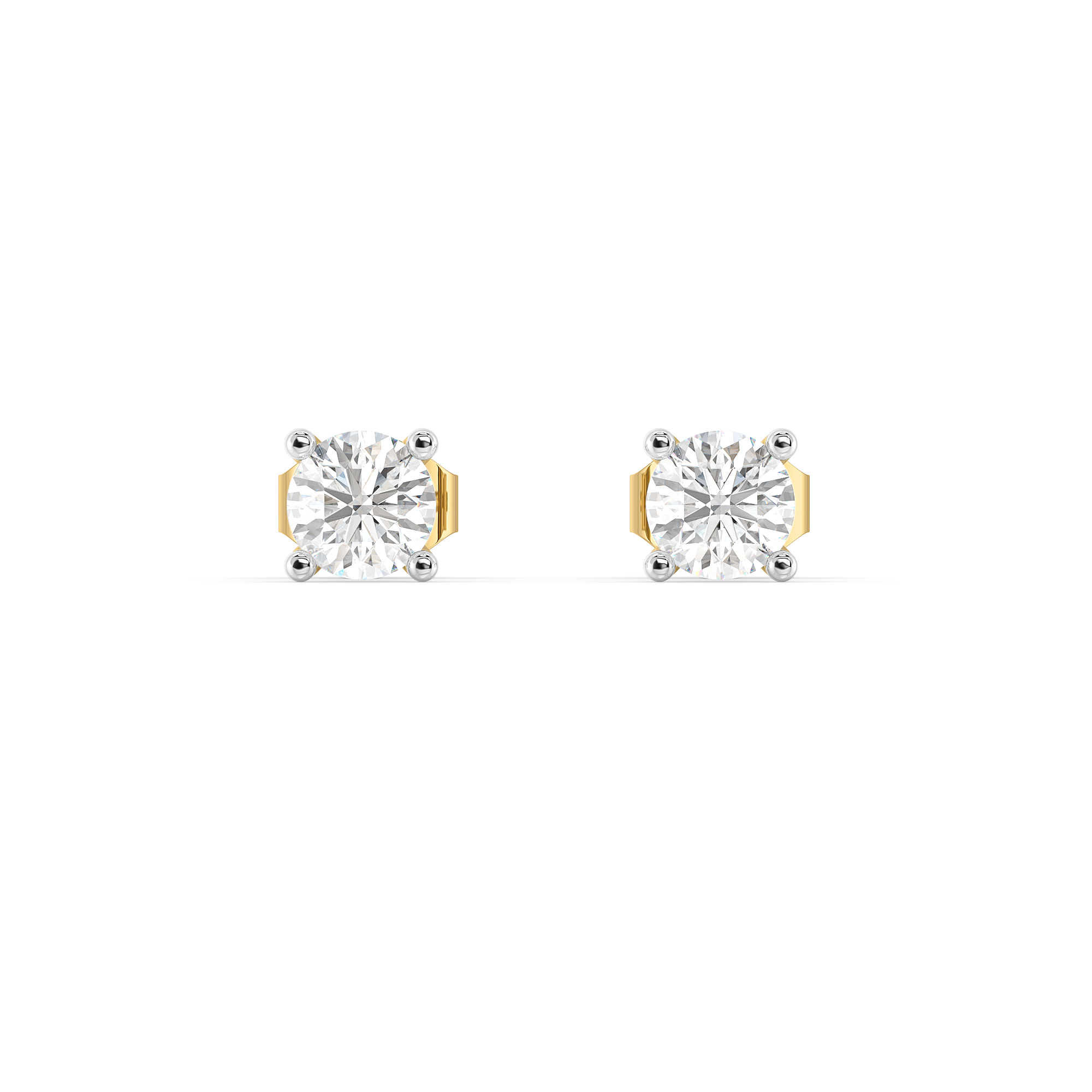 Tender Glow Solitaire Studs - Pure Gold Lab Diamond Earrings Secondary image
