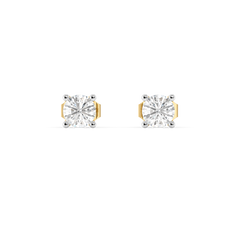 Tender Glow Solitaire Studs - Pure Gold Lab Diamond Earrings