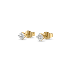 Soft Ray Solitaire Studs - Pure Gold Lab Diamond Earrings