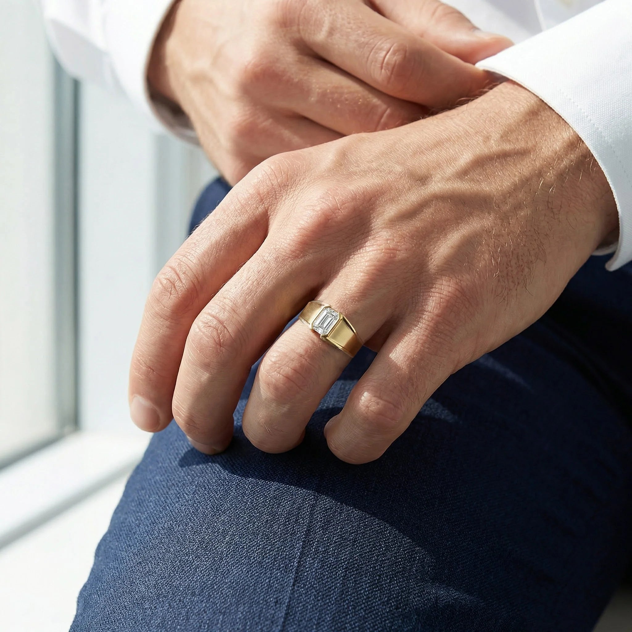 Quiet Strength - Pure Gold Lab Diamond Men's Ring Secondary image