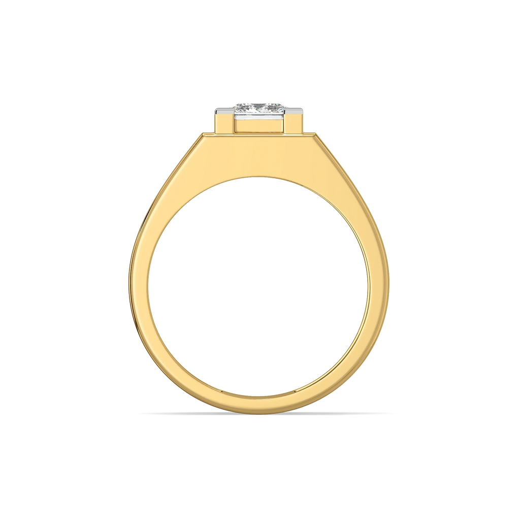 Layered Strength – Pure Gold Lab-Grown Diamond Men's Ring