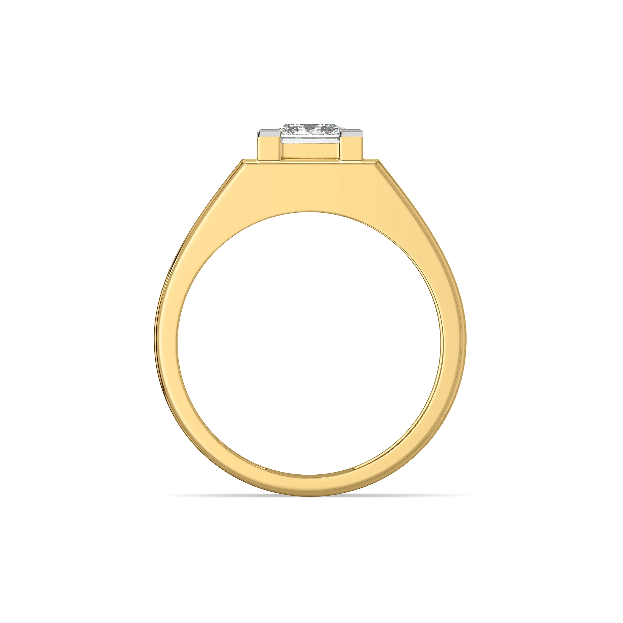 Layered Strength – Pure Gold Lab-Grown Diamond Men's Ring
