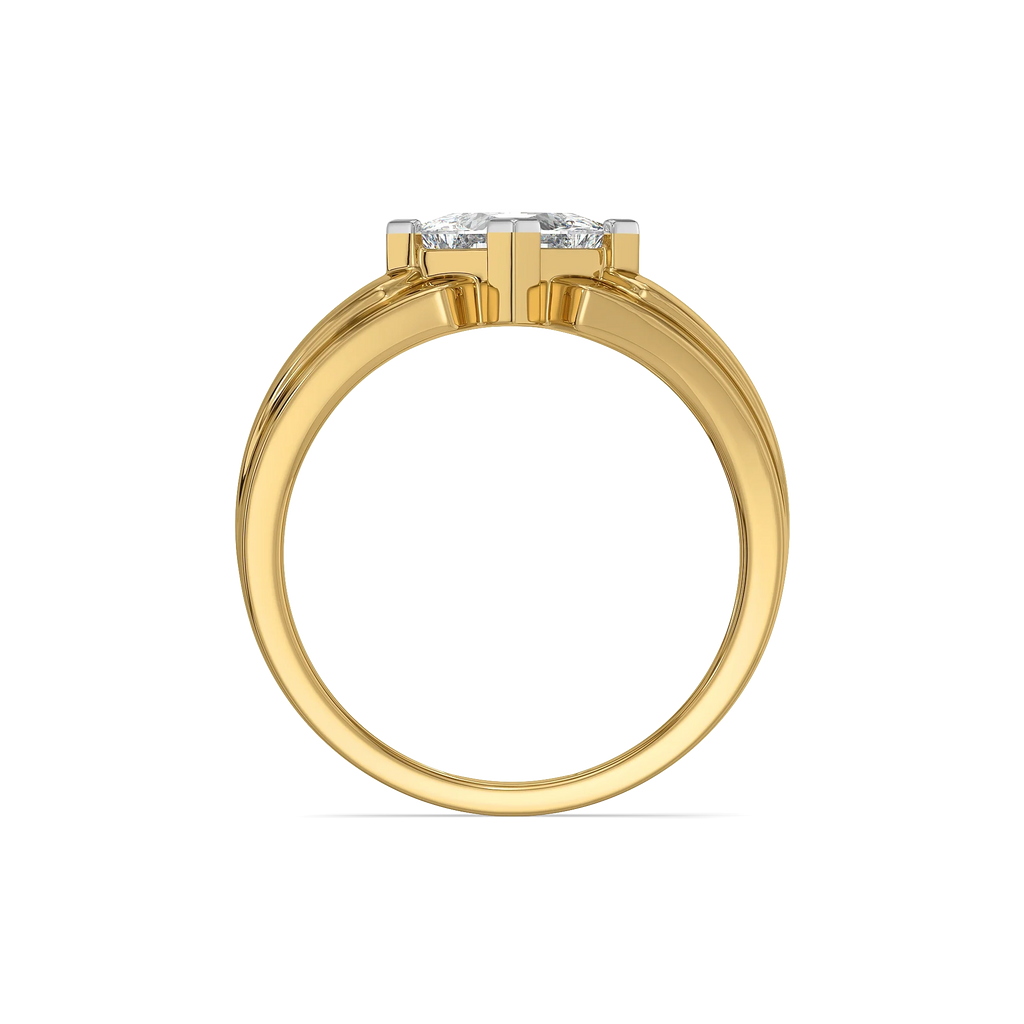 Sharp Square – Pure Gold Lab-Grown Diamond Men's Ring
