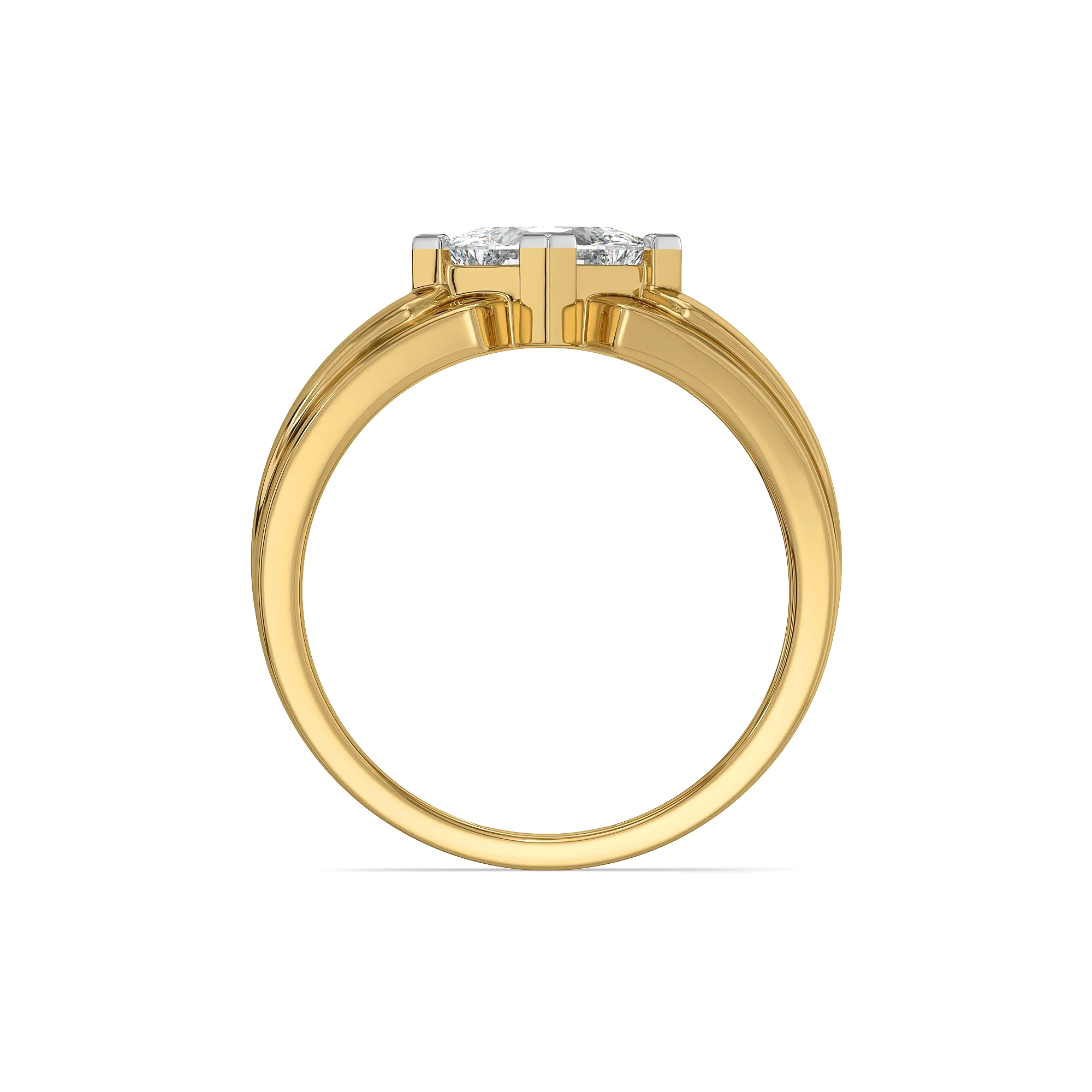 Sharp Square – Pure Gold Lab-Grown Diamond Men's Ring
