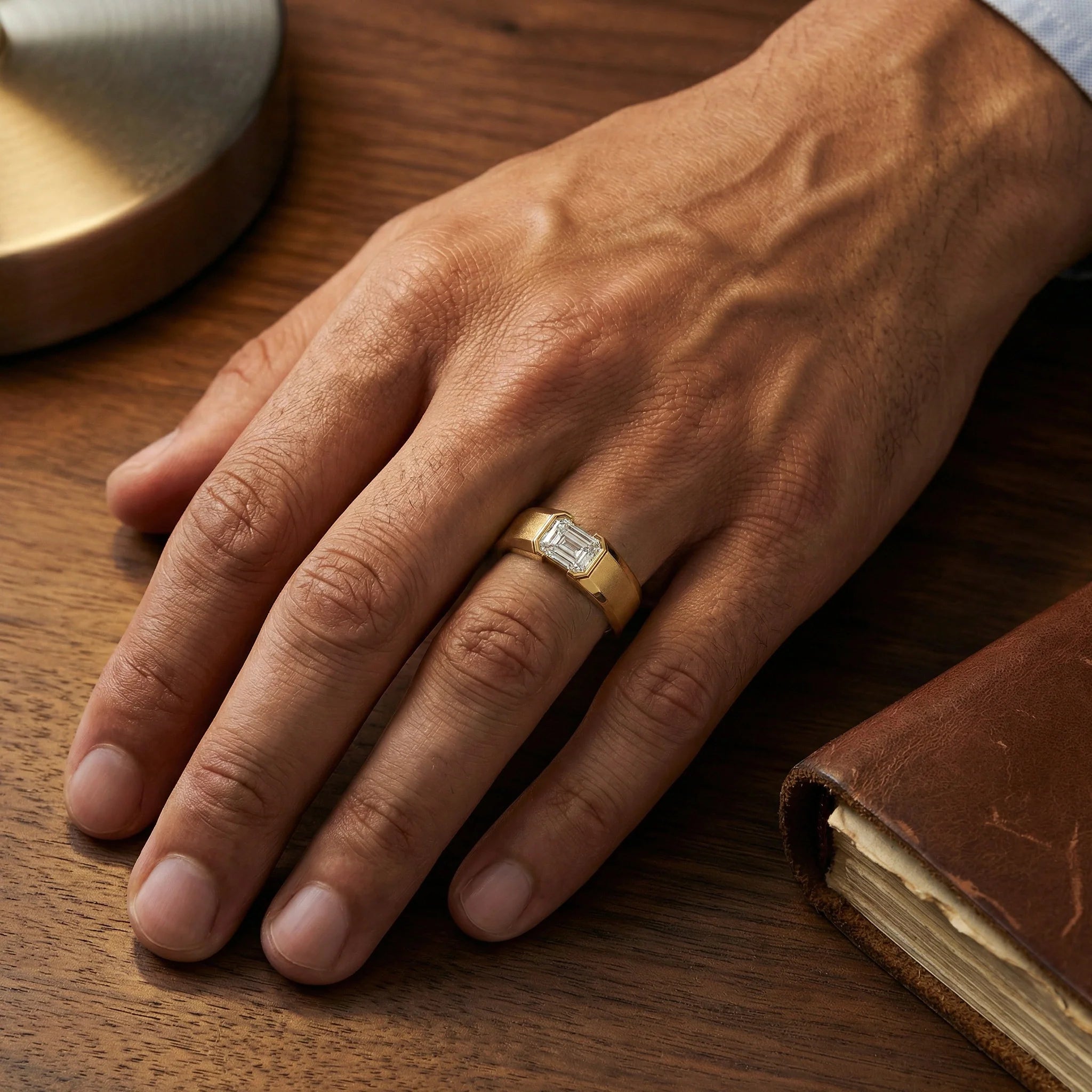 Deep Matte – Pure Gold Lab-Grown Diamond Men's Ring Secondary image