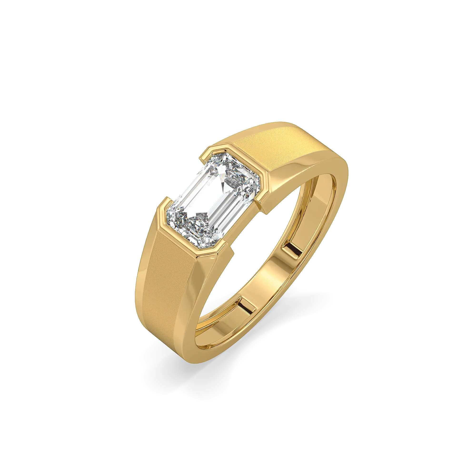 Deep Matte – Pure Gold Lab-Grown Diamond Men's Ring Main image