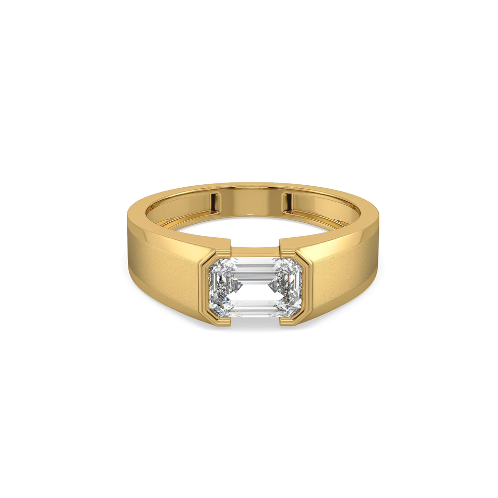 Deep Matte – Pure Gold Lab-Grown Diamond Men's Ring