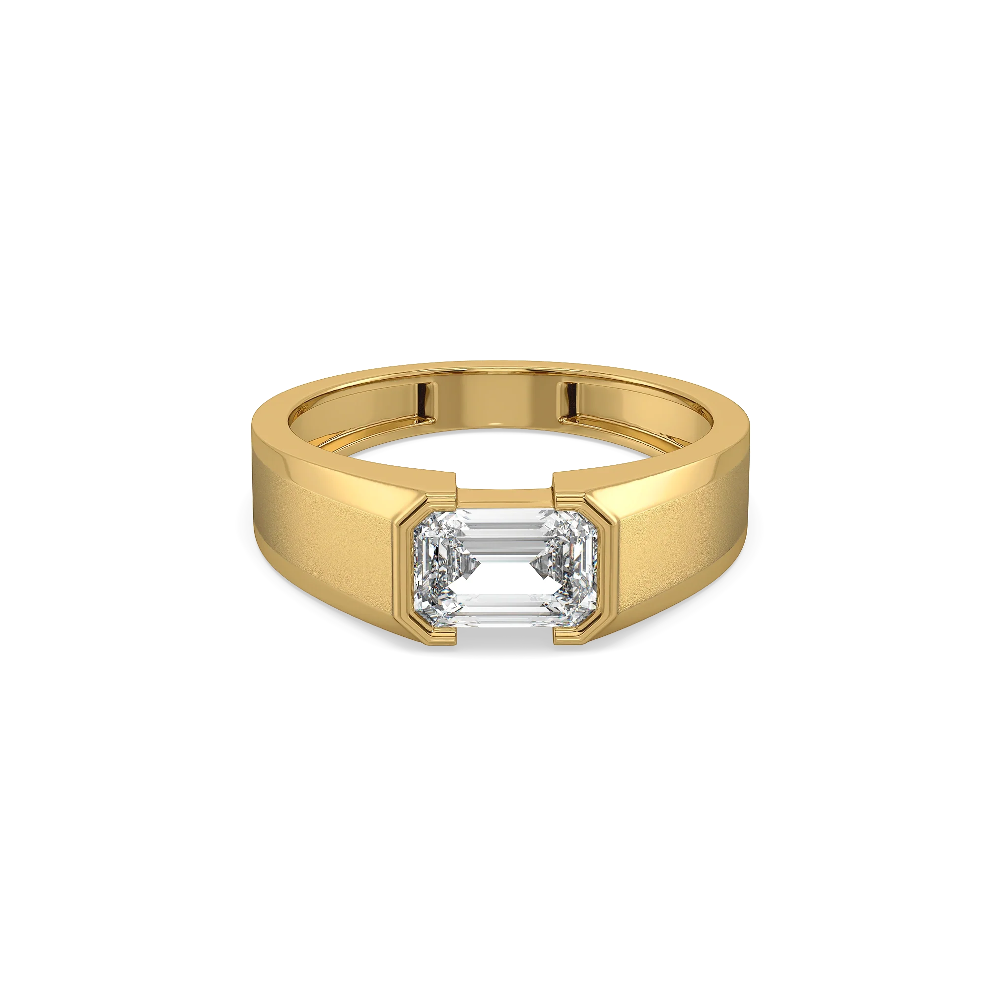 Deep Matte – Pure Gold Lab-Grown Diamond Men's Ring