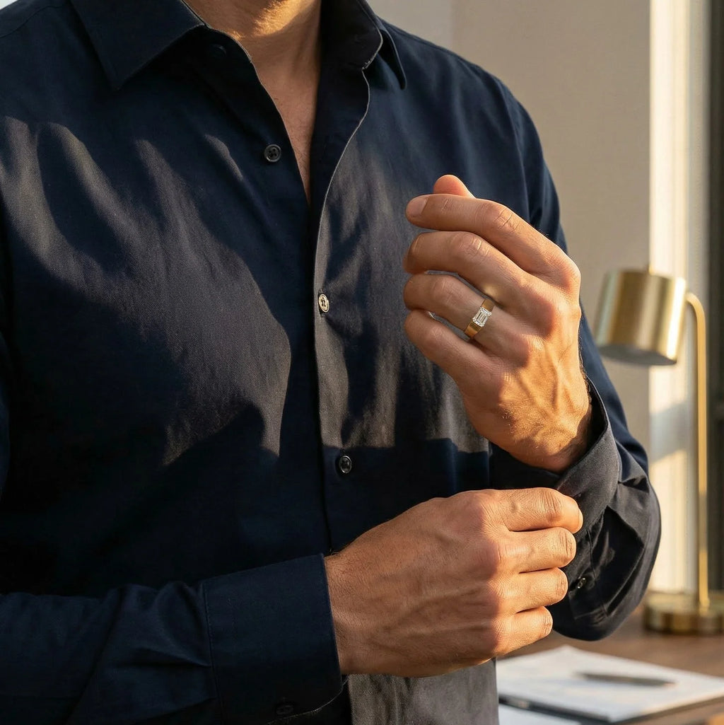 Dark Horizon – Pure Gold Lab-Grown Diamond Men's Ring