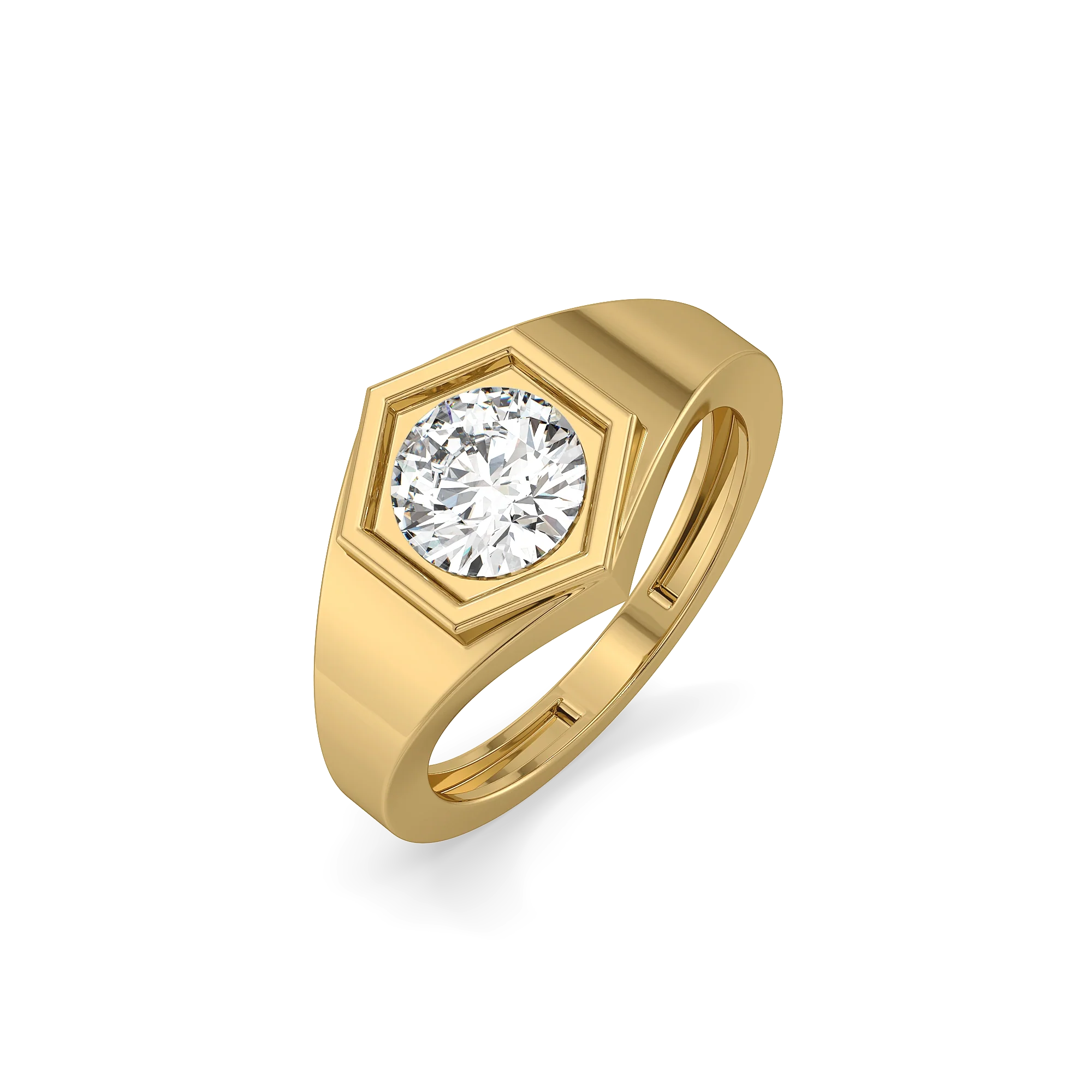 Classic Signet – Pure Gold Lab-Grown Diamond Men's Ring Main image