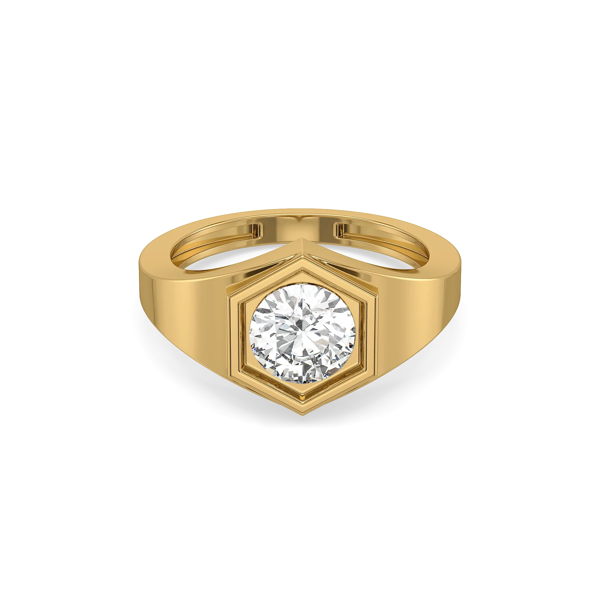 Classic Signet – Pure Gold Lab-Grown Diamond Men's Ring