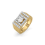 Square Radiance – Pure Gold Lab-Grown Diamond Men's Ring