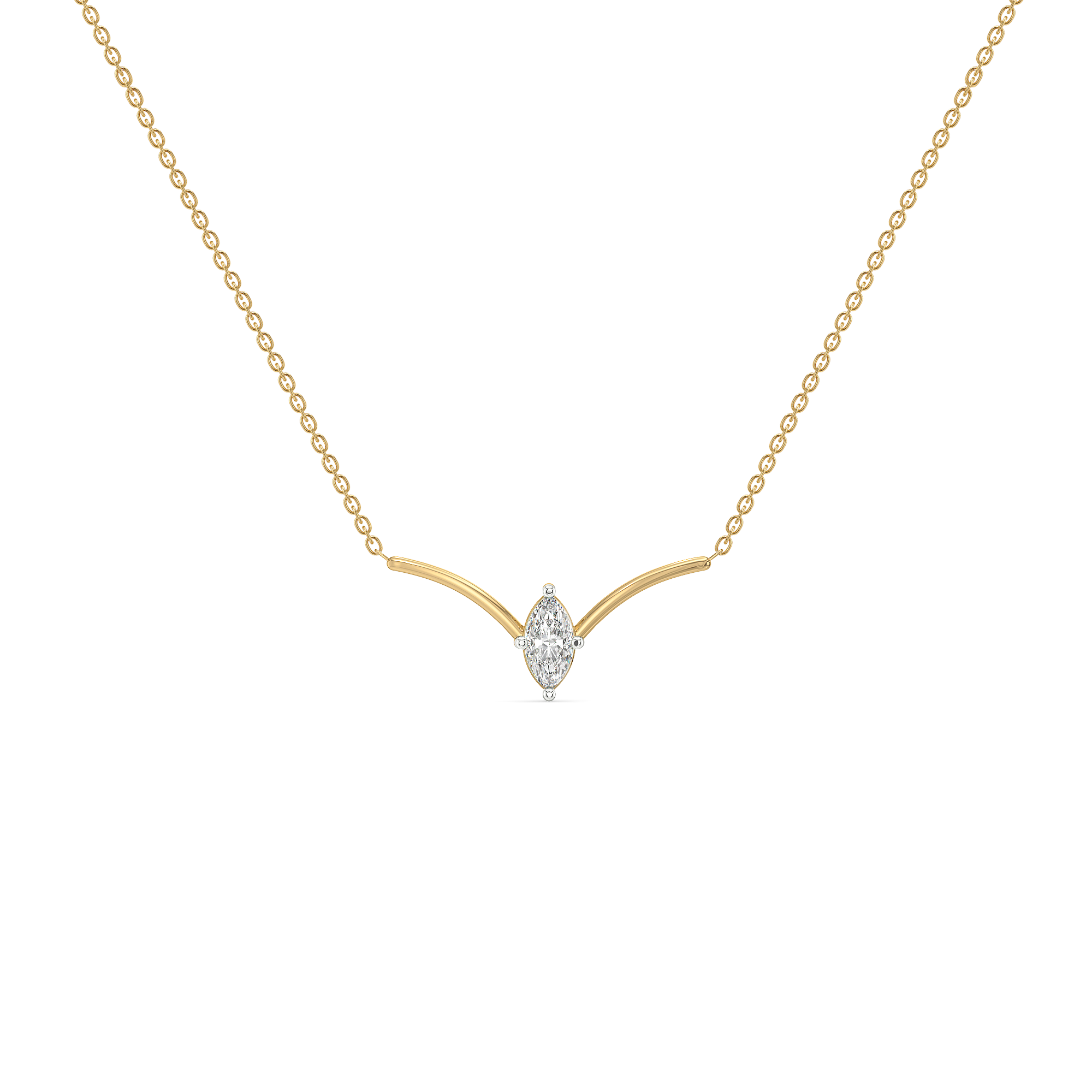 Astra Marquise Necklet - Pure Gold Lab Diamond Necklace