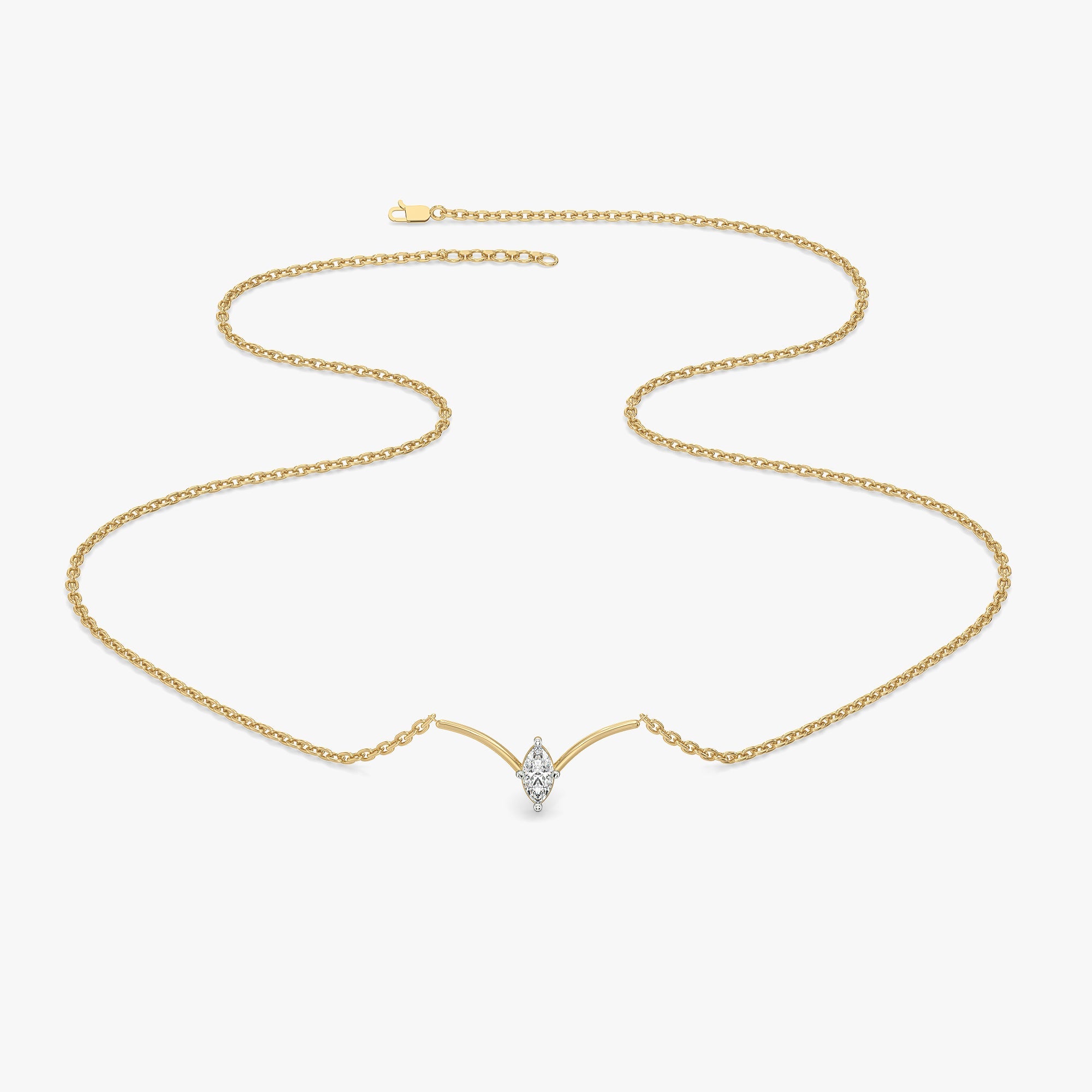 Astra Marquise Necklet - Pure Gold Lab Diamond Necklace