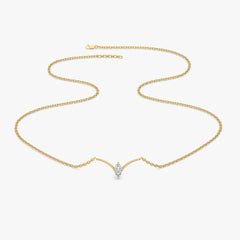 Astra Marquise Necklet - Pure Gold Lab Diamond Necklace