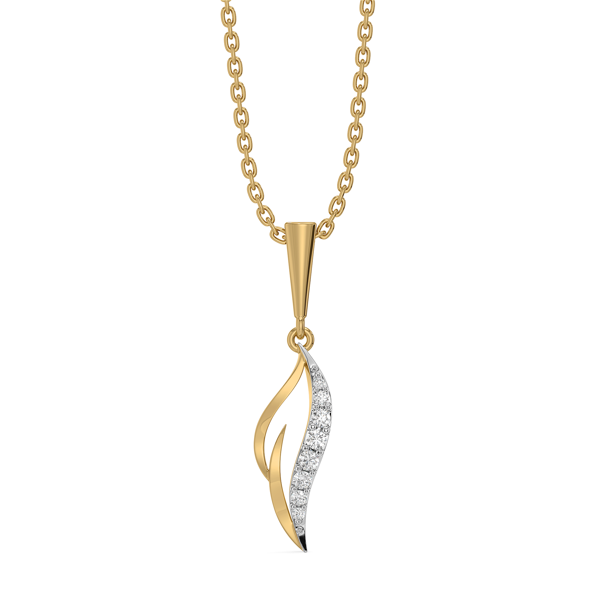 Featherlight Grace - Pure Gold Lab Diamond Pendant