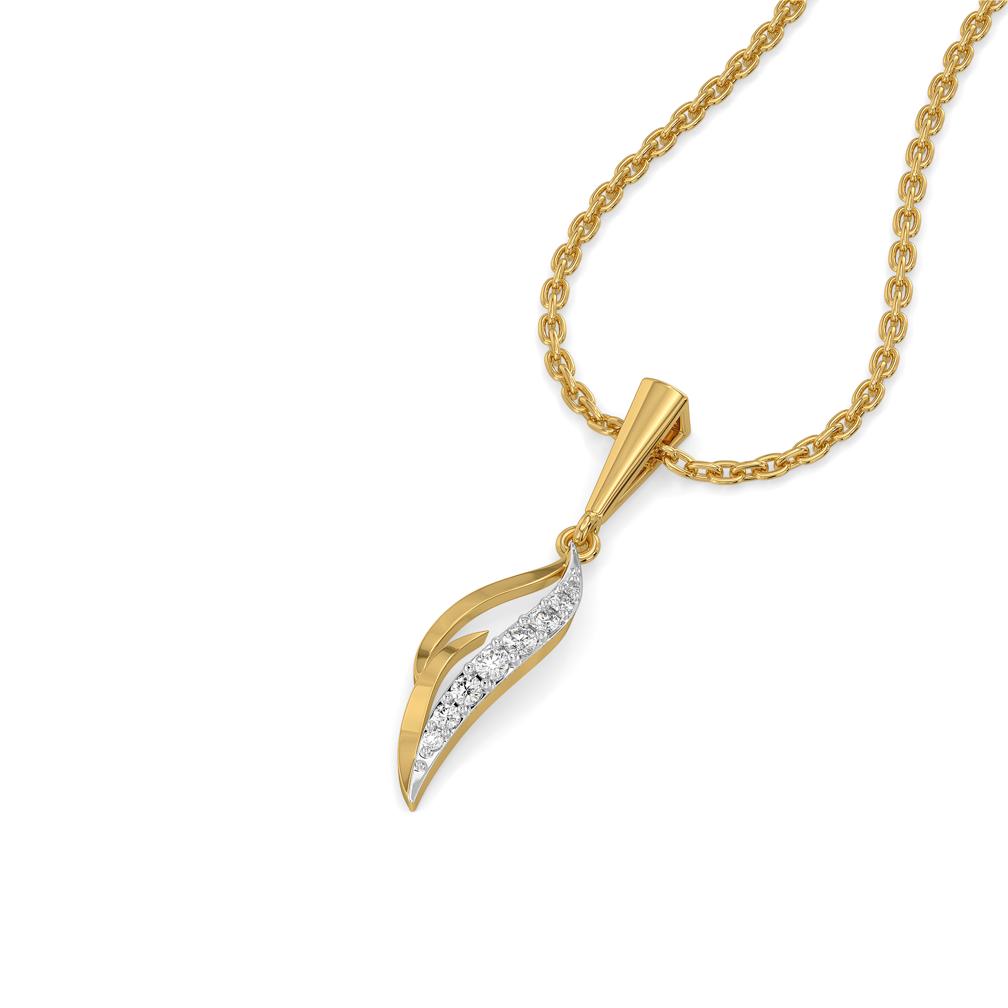 Featherlight Grace - Pure Gold Lab Diamond Pendant Main image