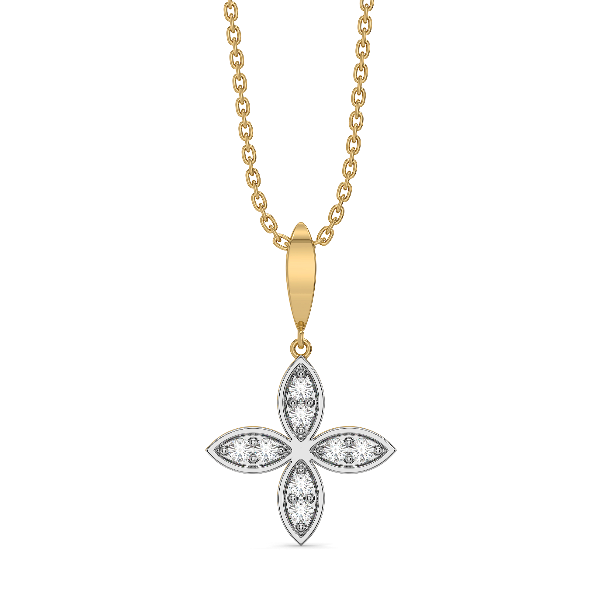 Daffodil Flora - Pure Gold Lab Diamond Pendant