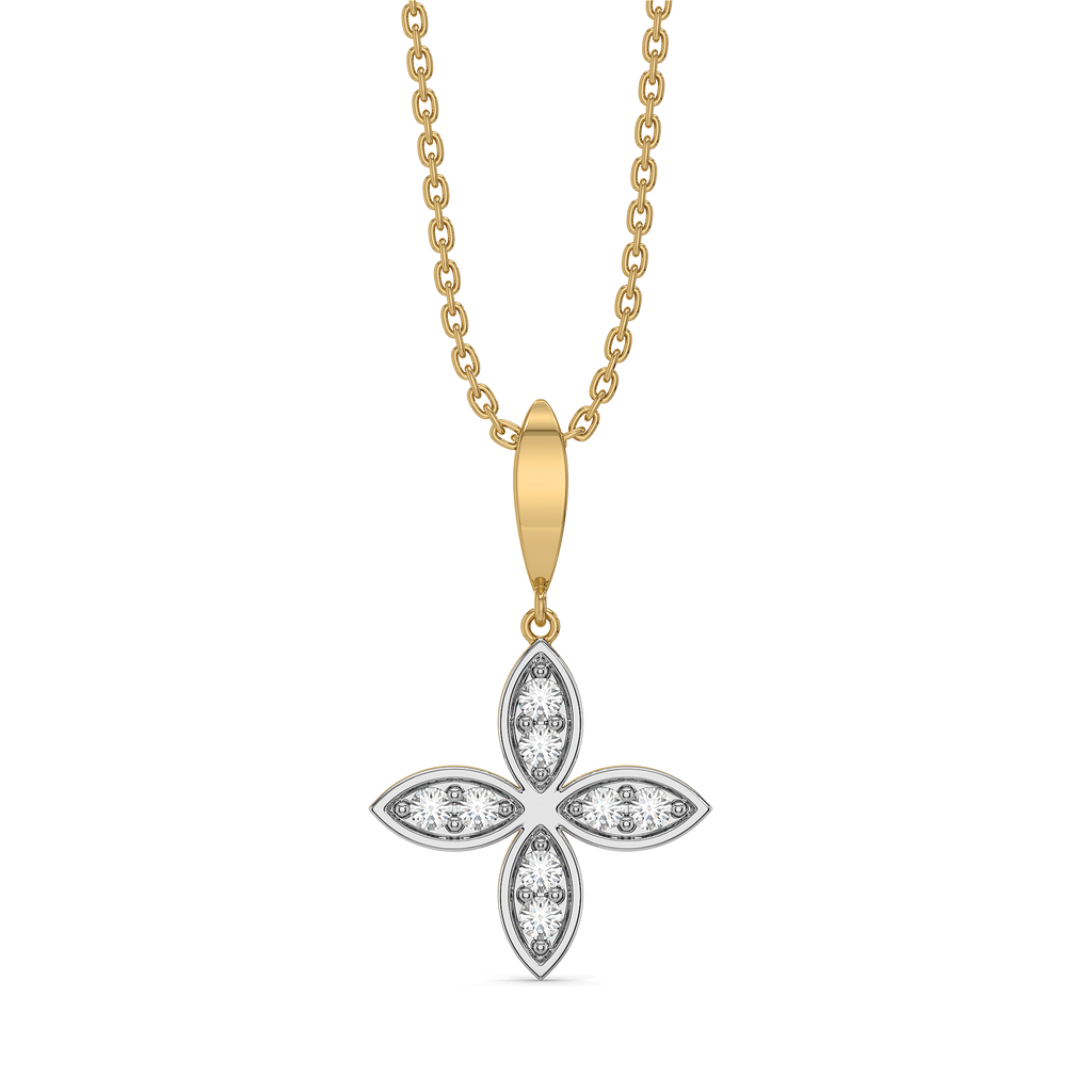 Daffodil Flora - Pure Gold Lab Diamond Pendant