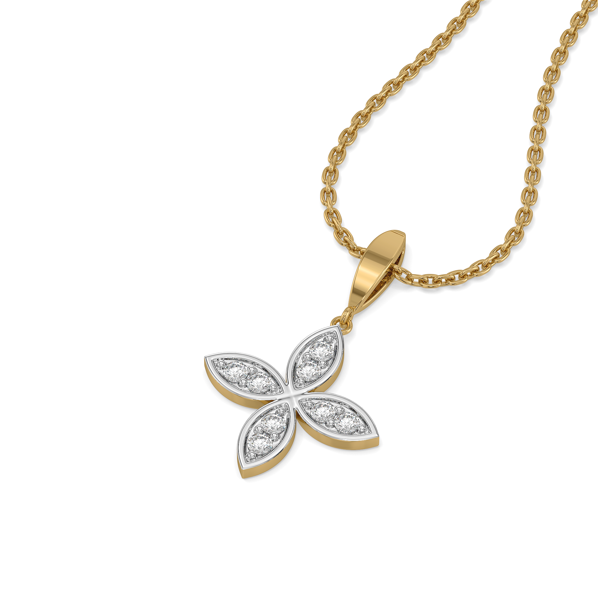 Daffodil Flora - Pure Gold Lab Diamond Pendant Main image