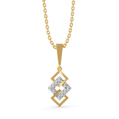 Mini Squares - Pure Gold Lab Diamond Pendant