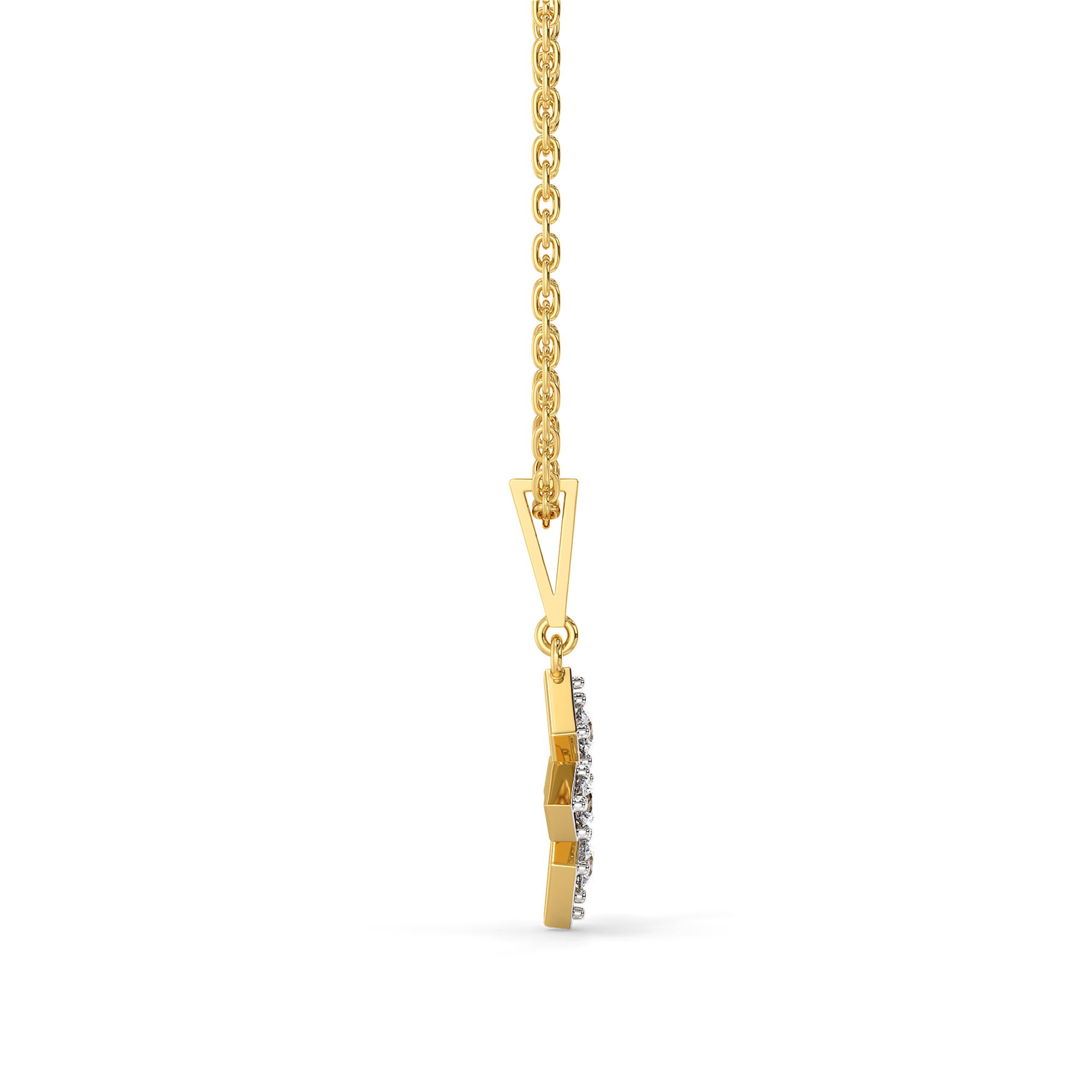 Tri-Shine - Pure Gold Lab Diamond Pendant