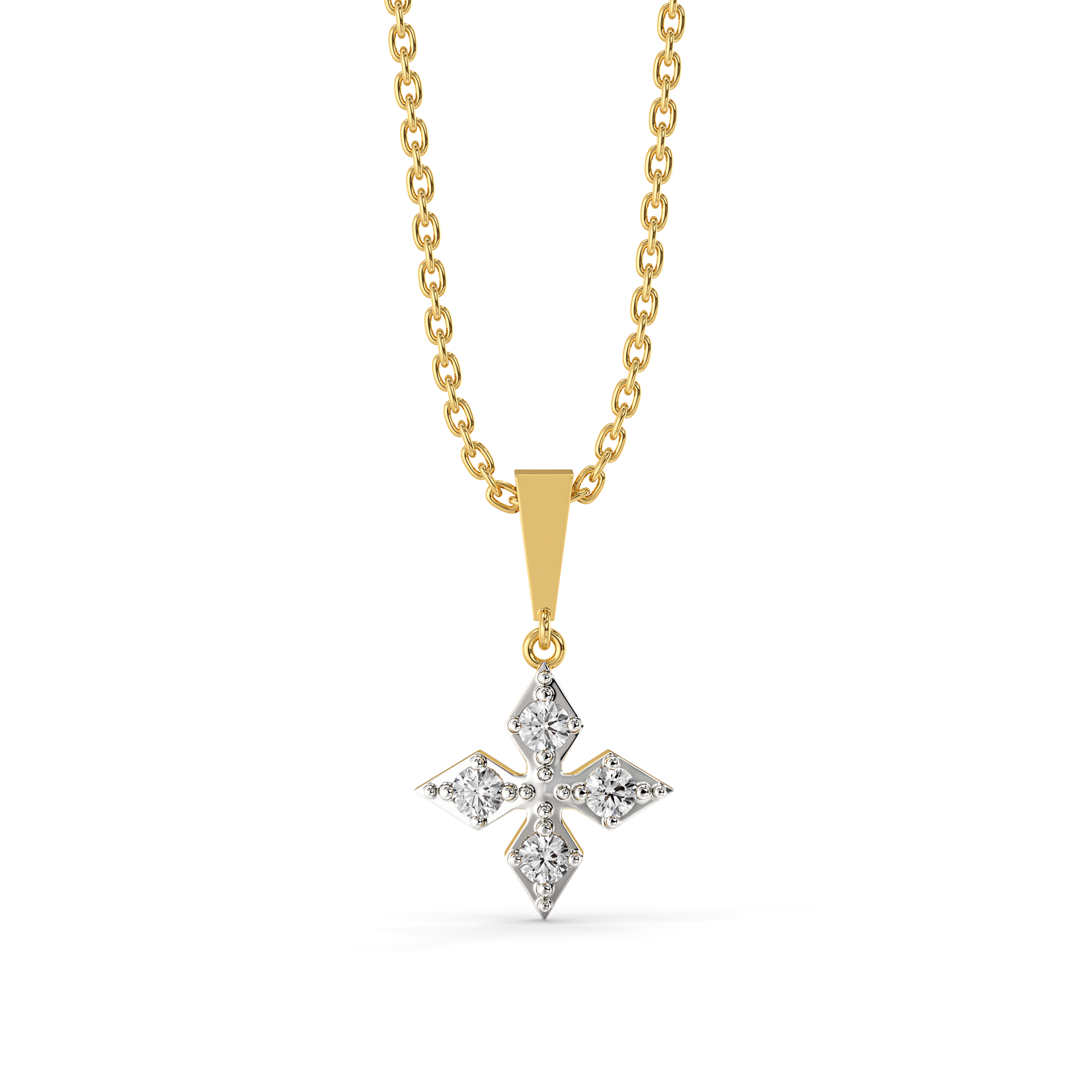 Tri-Shine - Pure Gold Lab Diamond Pendant