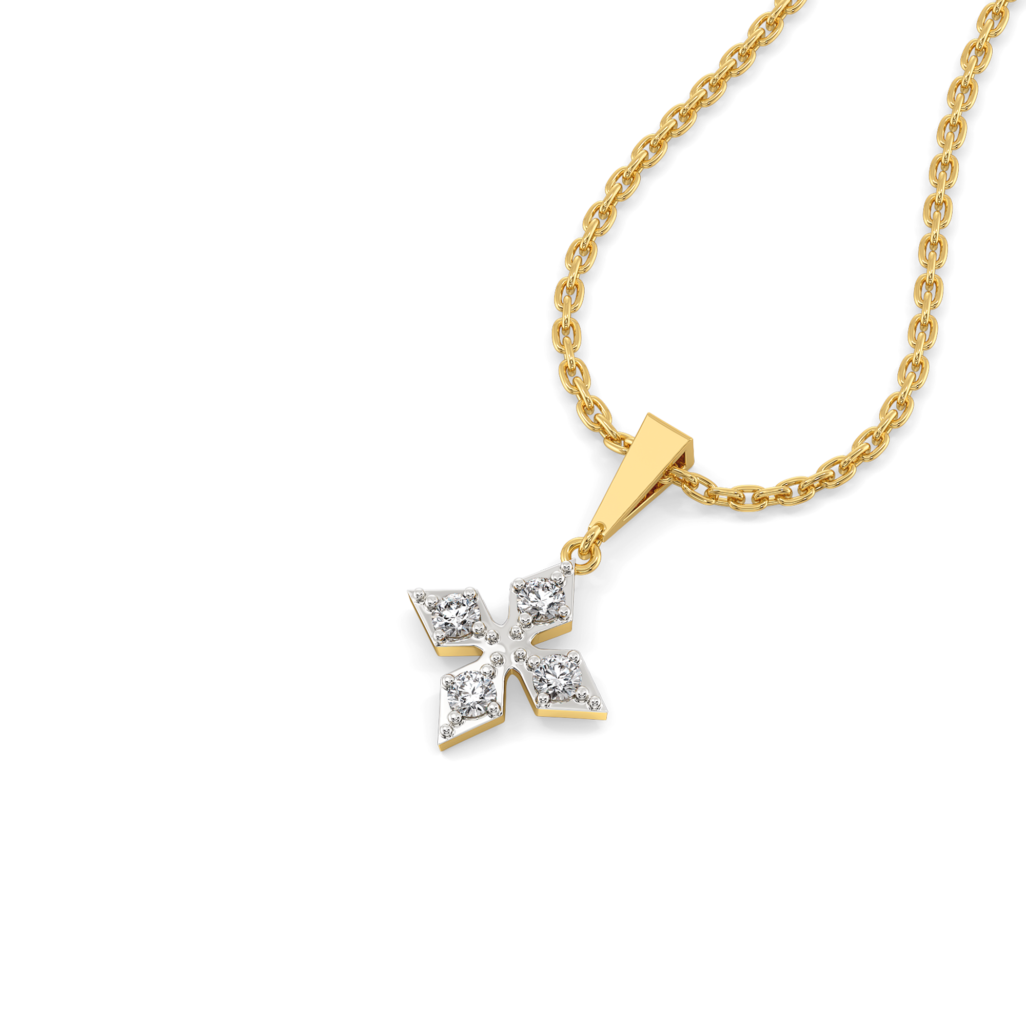 Tri-Shine - Pure Gold Lab Diamond Pendant