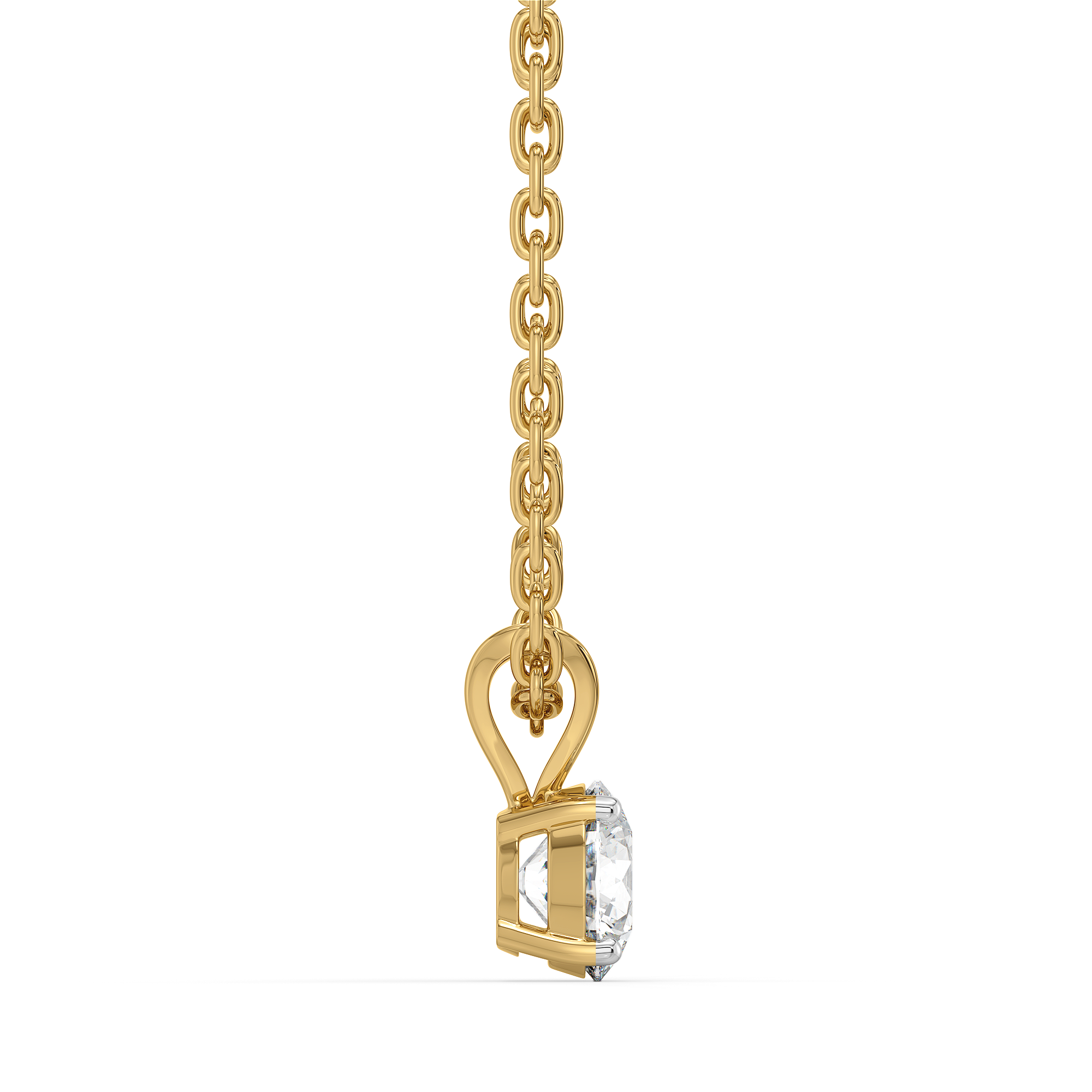 Soft Ray Solitaire - Pure Gold Lab Diamond Pendant
