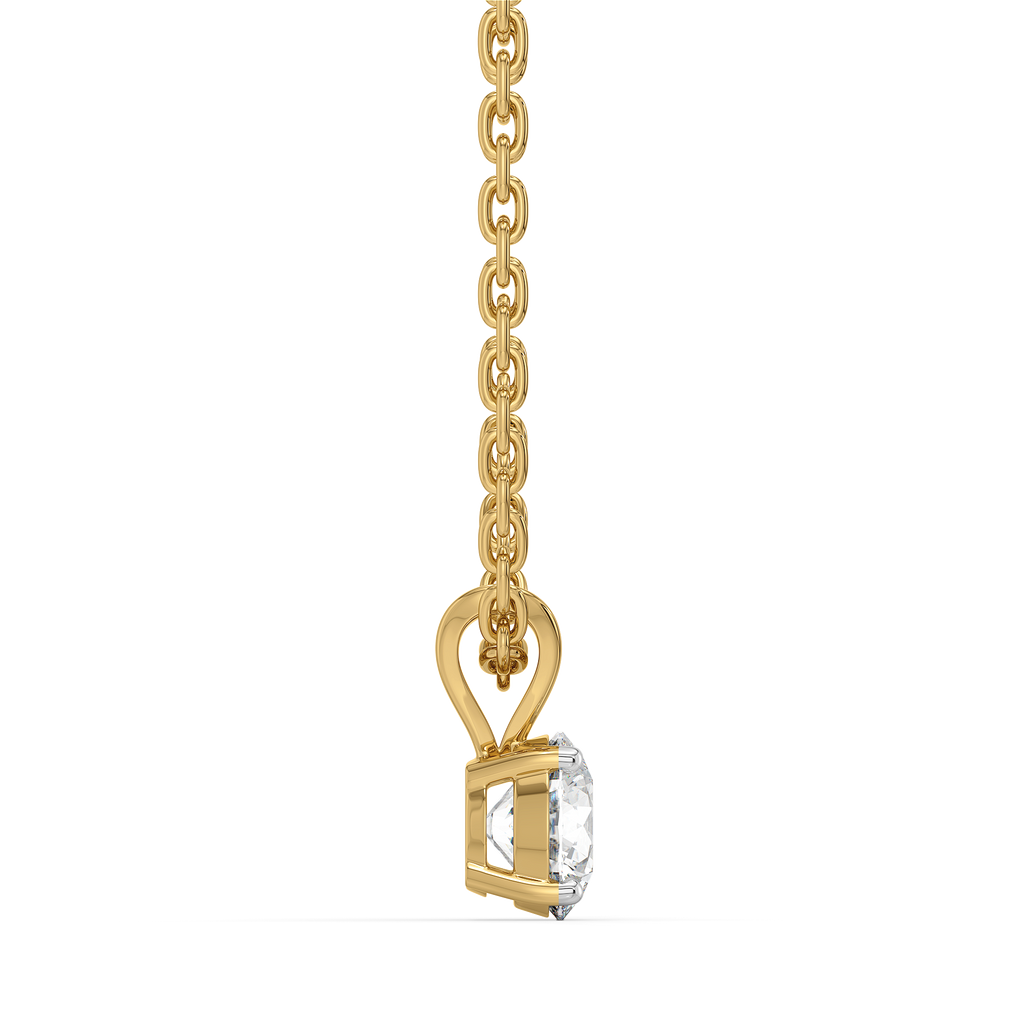 Soft Ray Solitaire - Pure Gold Lab Diamond Pendant