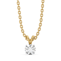 Soft Ray Solitaire - Pure Gold Lab Diamond Pendant