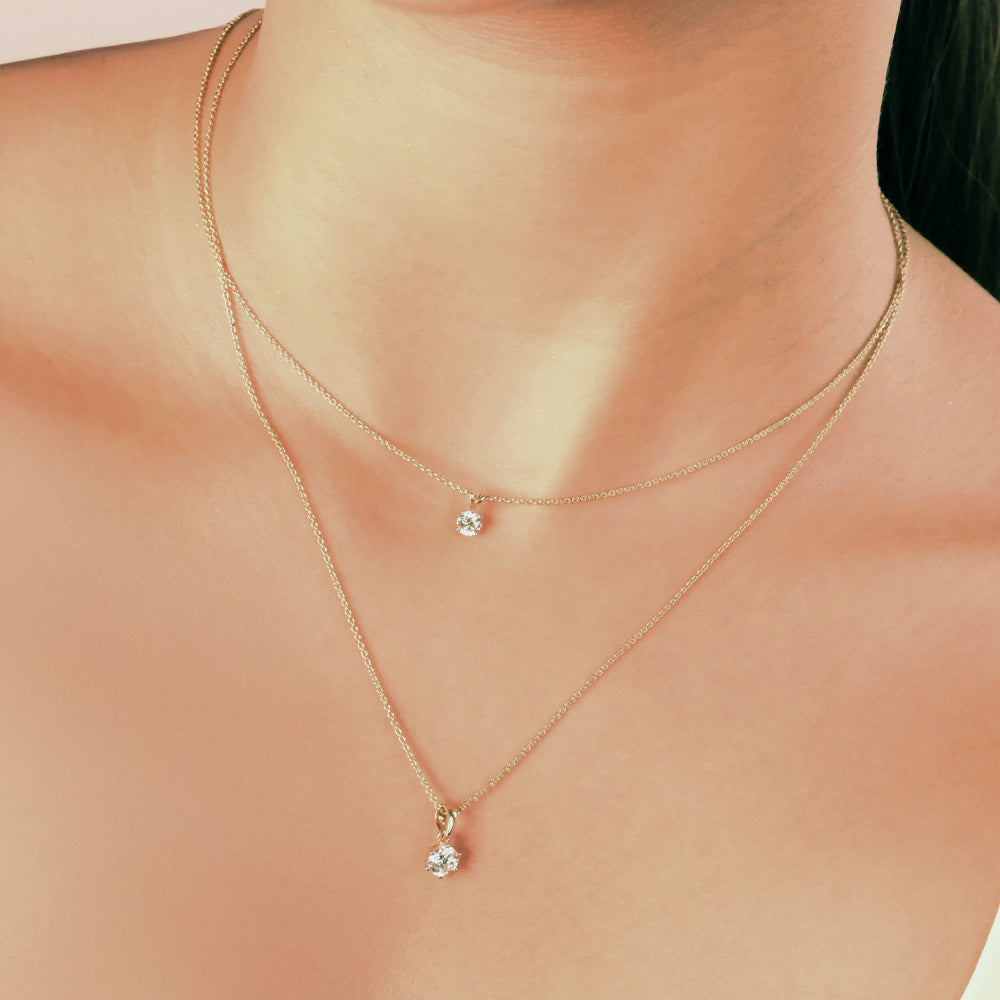 Tender Glow Solitaire - Pure Gold Lab Diamond Pendant Secondary image
