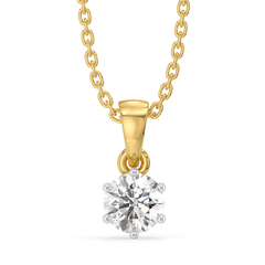 Tender Glow Solitaire - Pure Gold Lab Diamond Pendant