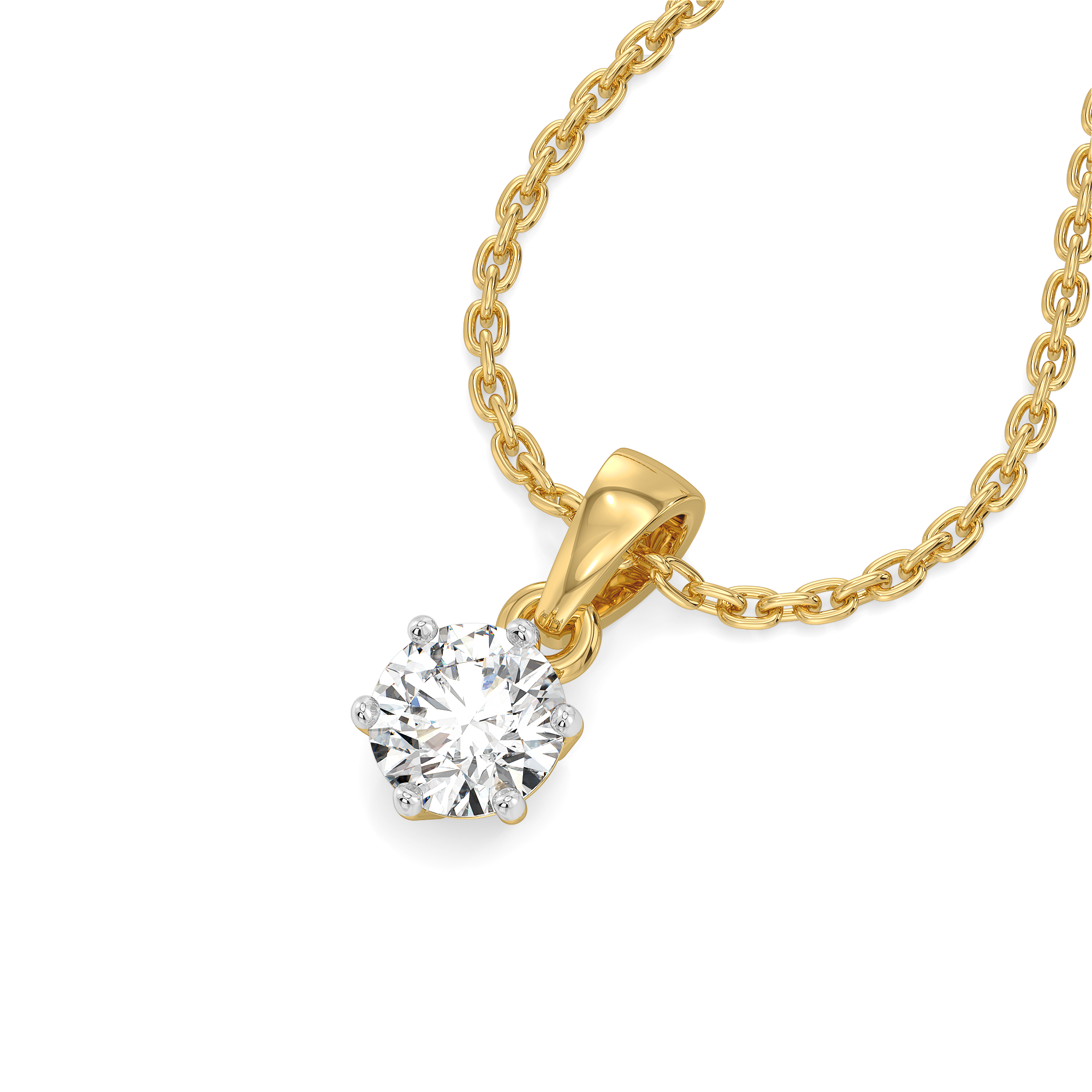 Tender Glow Solitaire - Pure Gold Lab Diamond Pendant Main image