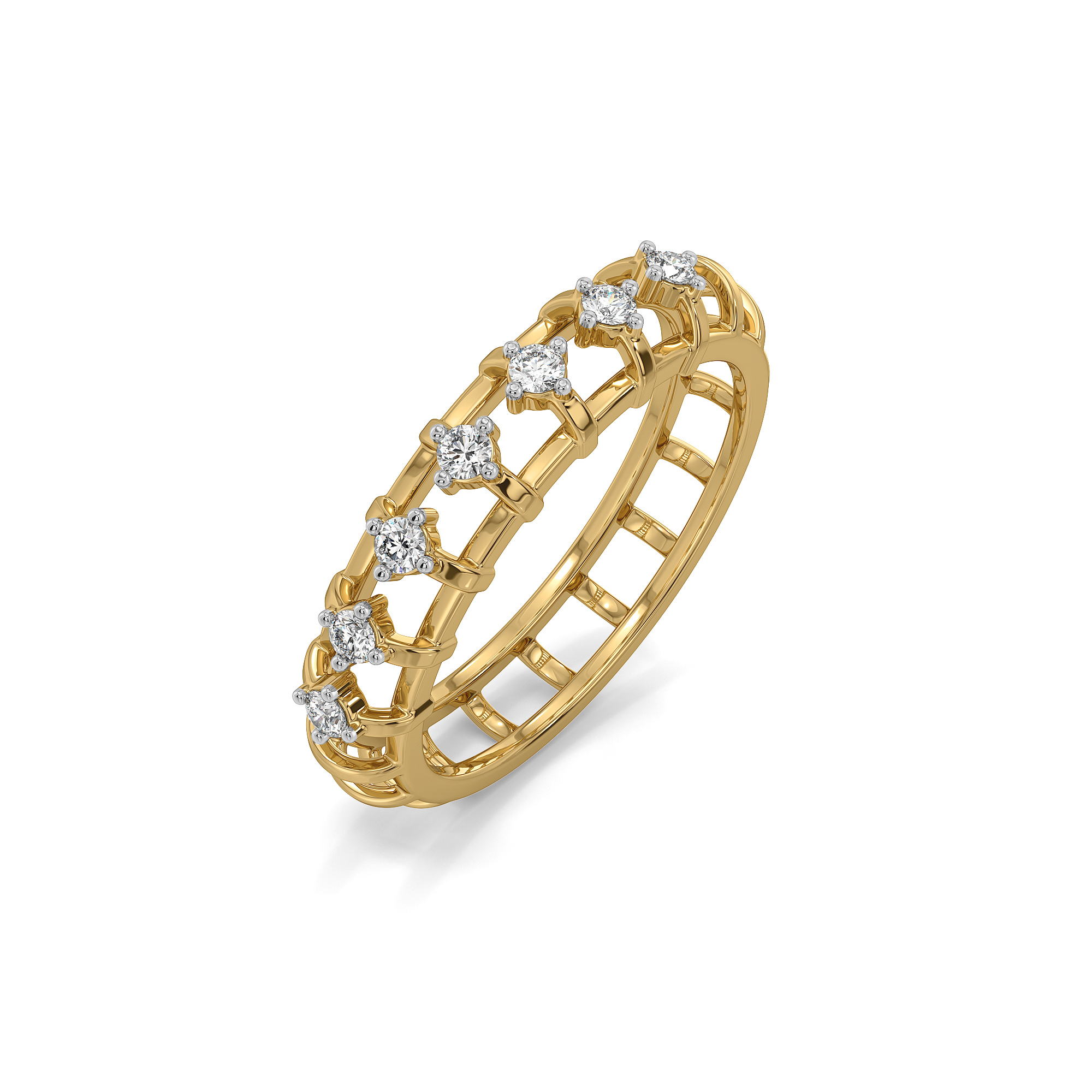 Serene Round - Pure Gold Lab Diamond Band Ring Main image