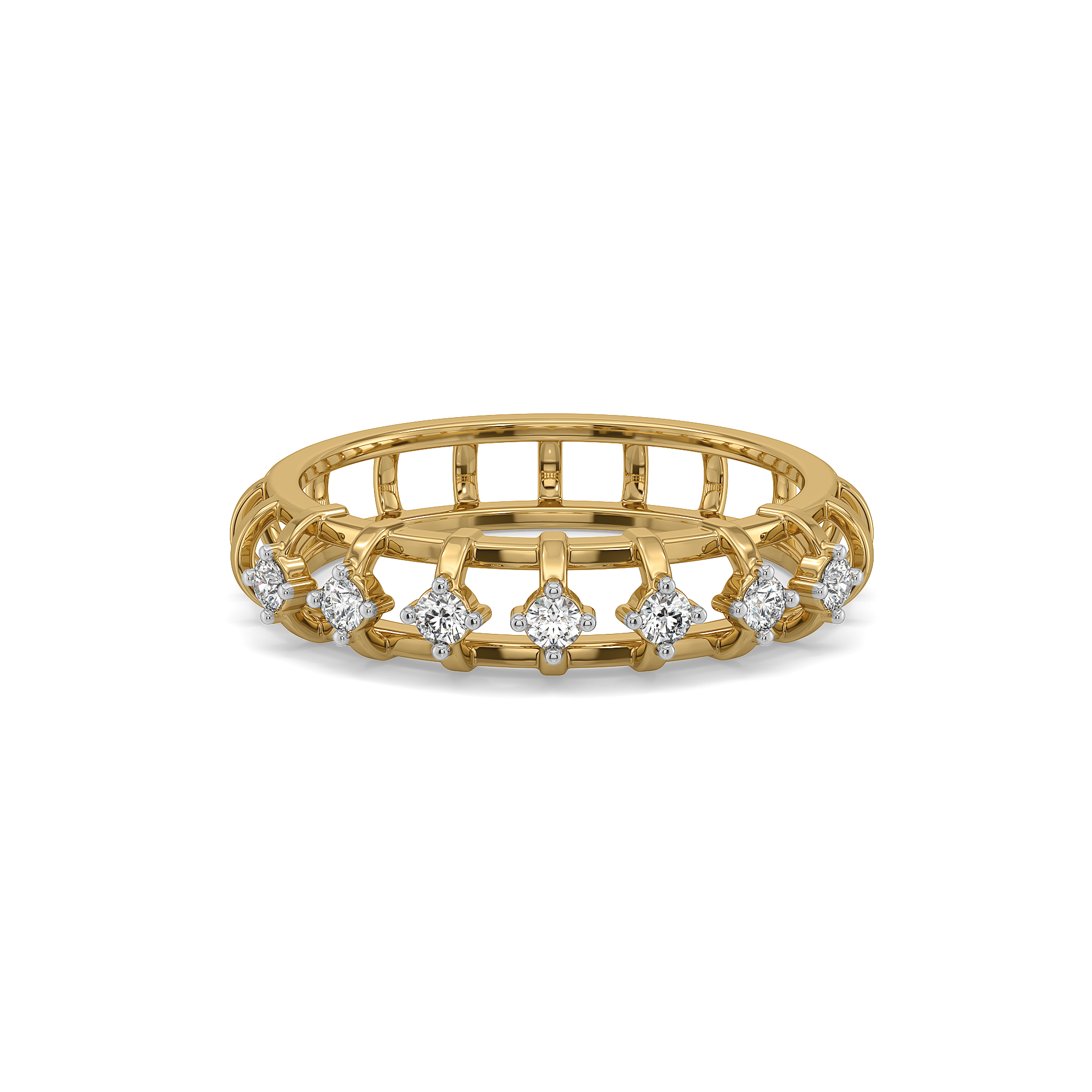 Serene Round - Pure Gold Lab Diamond Band Ring