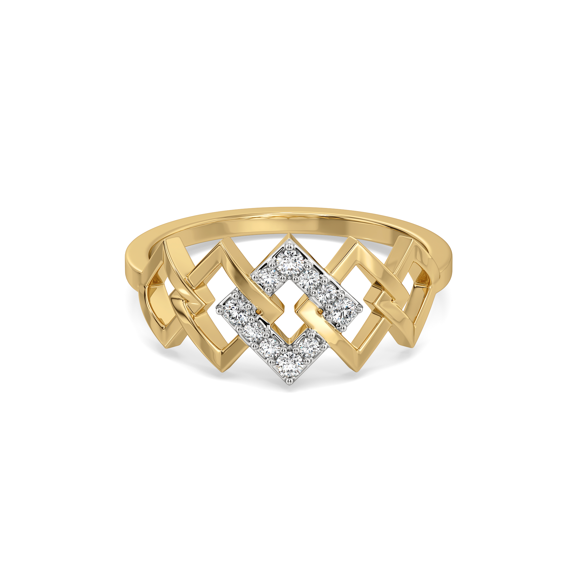 Mini Squares - Pure Gold Lab Diamond Fashion Ring