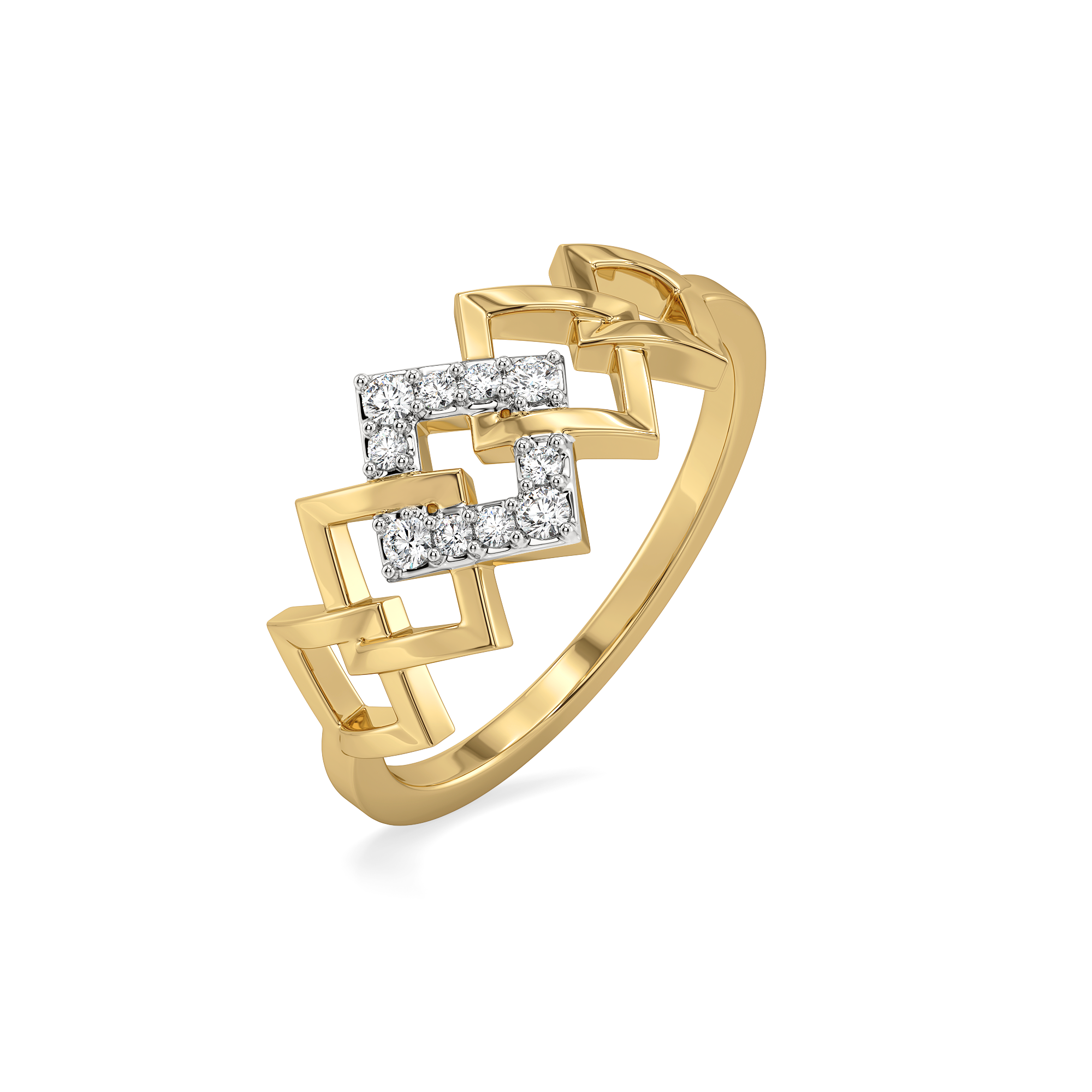 Mini Squares - Pure Gold Lab Diamond Fashion Ring Main image