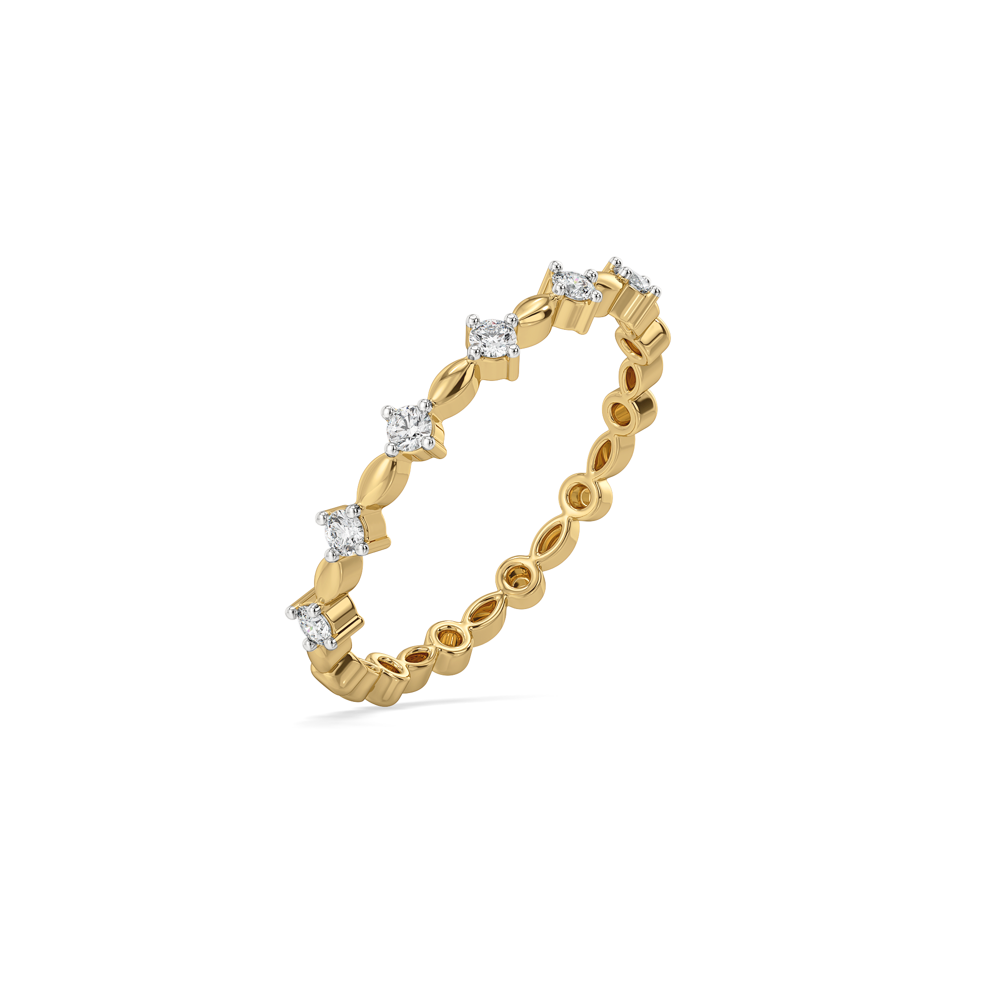 Twilight Dew - Pure Gold Lab Diamond Stud Ring Main image