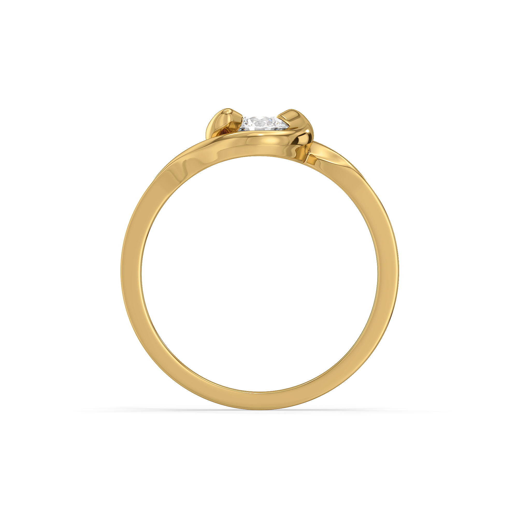 Soft Ray Solitaire - Pure Gold Lab Diamond Ring