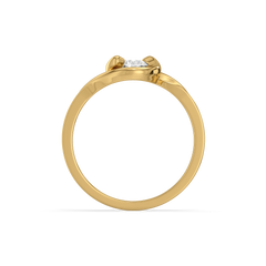 Soft Ray Solitaire - Pure Gold Lab Diamond Ring