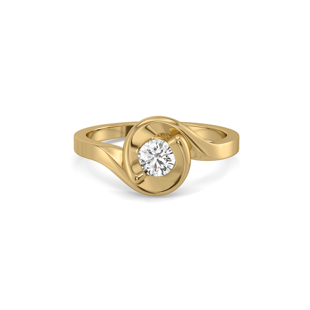 Soft Ray Solitaire - Pure Gold Lab Diamond Ring