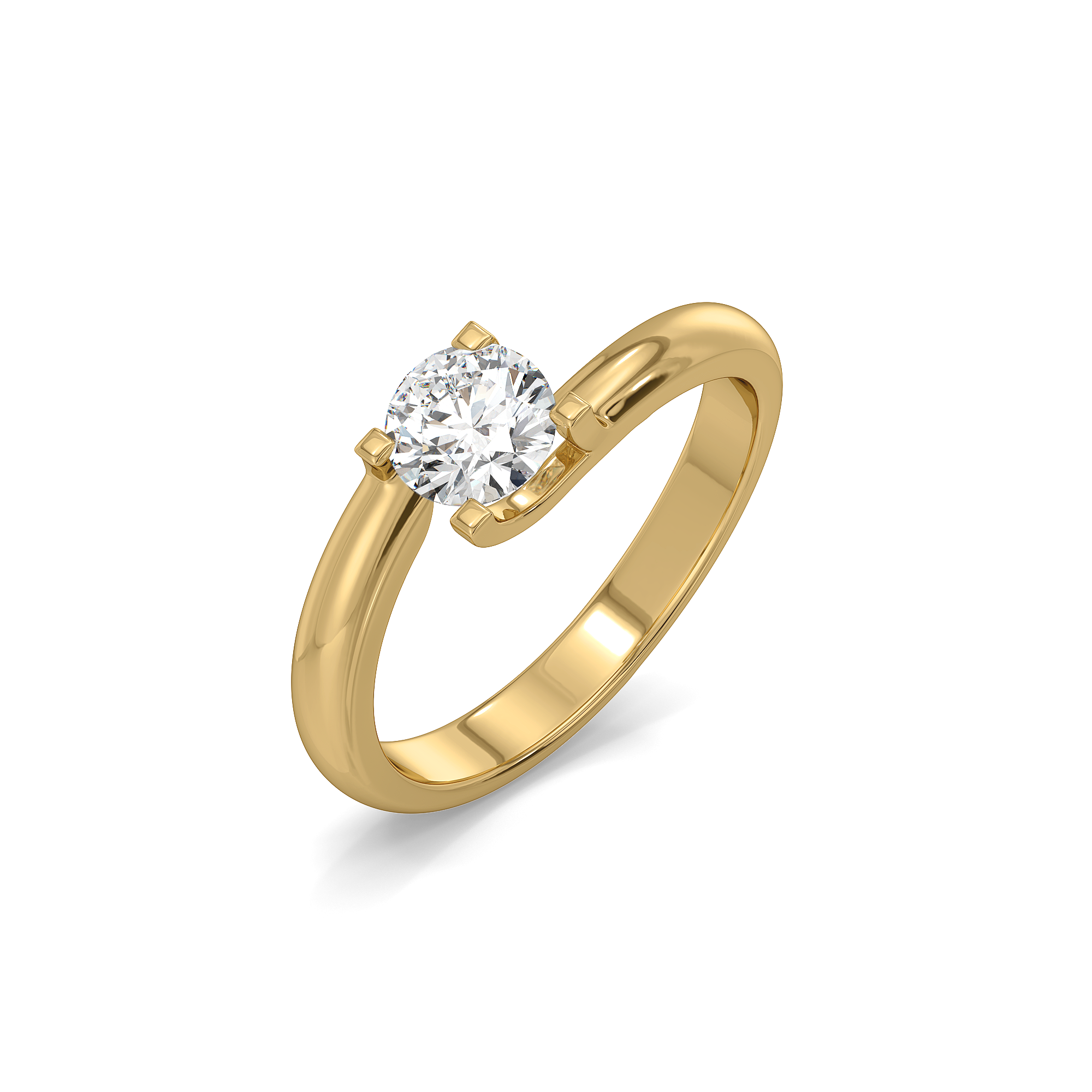 Tender Glow Solitaire - Pure Gold Lab Diamond Ring Main image