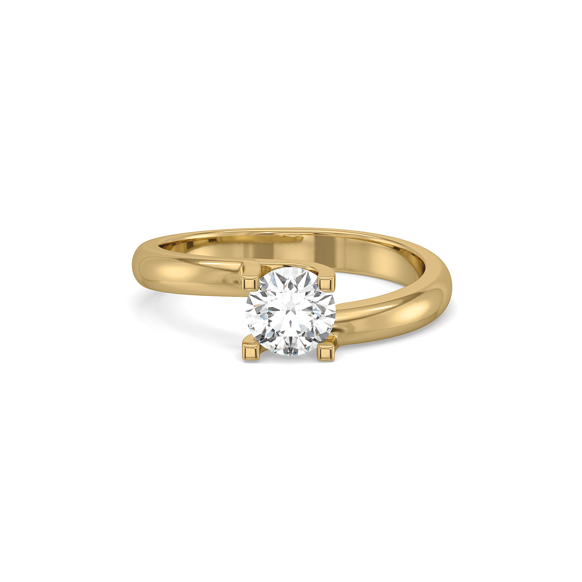 Tender Glow Solitaire - Pure Gold Lab Diamond Ring