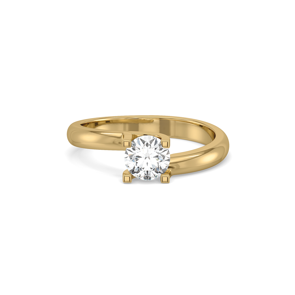 Tender Glow Solitaire - Pure Gold Lab Diamond Ring
