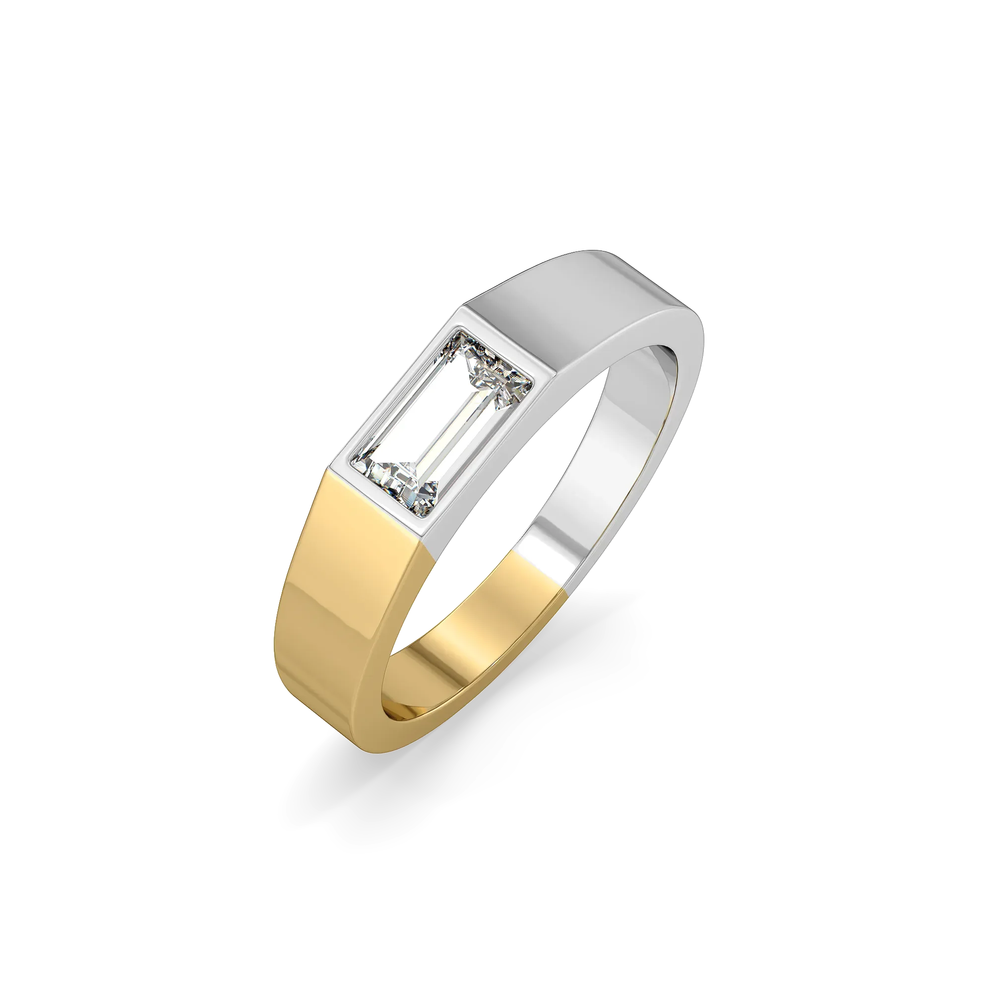 Divided Emerald - Lab Diamond Men's Ring Main image